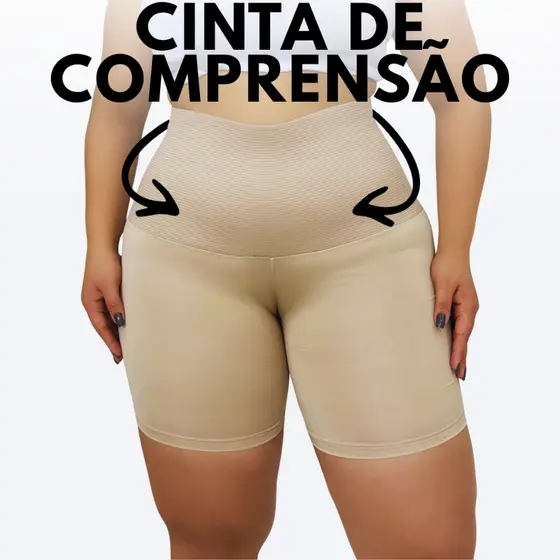Short Modelador Segunda Pele Liso Anágua Feminino Bermudinha Para Vestir Por Baixo Da Roupa Alta Compressão