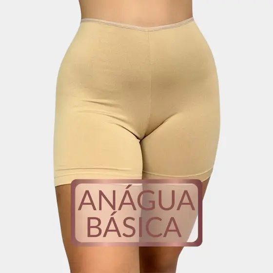 Short Segunda Pele Anágua Liso Básico Feminina