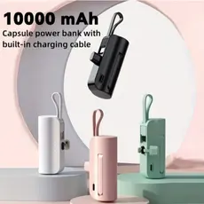 Carregador Mini Power Bank 10000mAh Bateria Sem Fio 2em1 Carregador Portátil para iPhone e Tipo-C