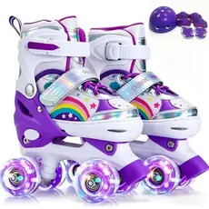 PATINS INFANTIL COM LED COM KIT E SEM KIT - AJUSTÁVEL - DIVERSÃO CRIANÇAS BRINQUEDO