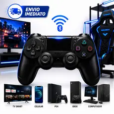 Controle Sem Fio Manete Gamepad Joystick Compativel Ps4 Pc Gamer Notebook Tv Smart Celular Bluetooth
