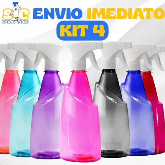 Kit 4 - Borrifador Oval - Spray - 550ml – Prático - Resistente - Cabelo - Jardim - Pulverizador