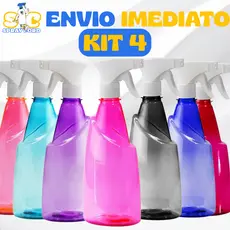 Kit 4 - Borrifador Oval - Spray - 550ml – Prático - Resistente - Cabelo - Jardim - Pulverizador
