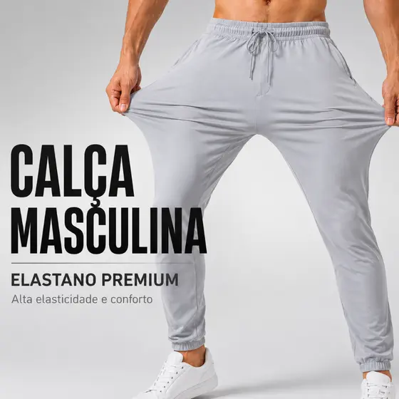 Calça Masculina Elástica Skinny Jogger Academia Treino Corrida Seca Rápido Não Amassa