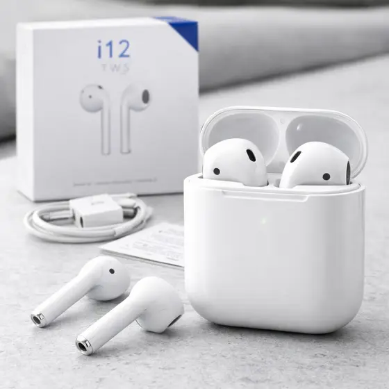 Fone de Ouvido Bluetooth i12 TWS Sem Fio Recarregável Portátil com Estojo de Carregamento