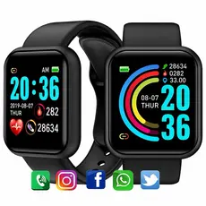 Smartwatch D20 Pro Y68 Relógio Inteligente Bluetooth Resistente Água + Batimentos