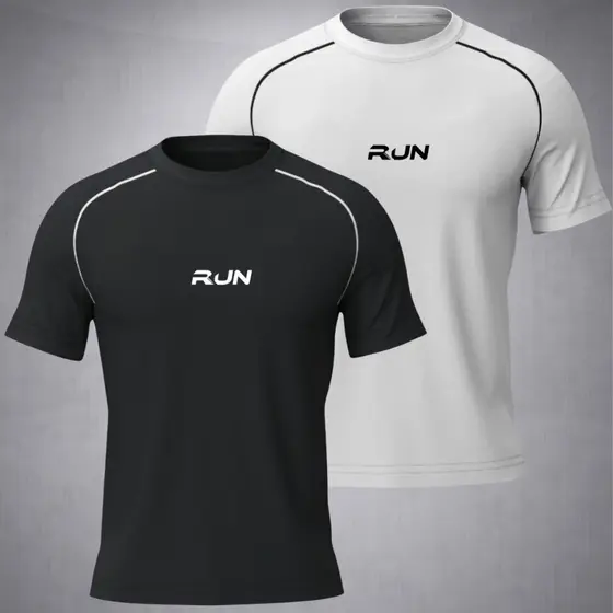 Kit 2 Camisetas Masculinas Dry Fit Camisa Para Academia Corrida Treino Anti Suor Proteção