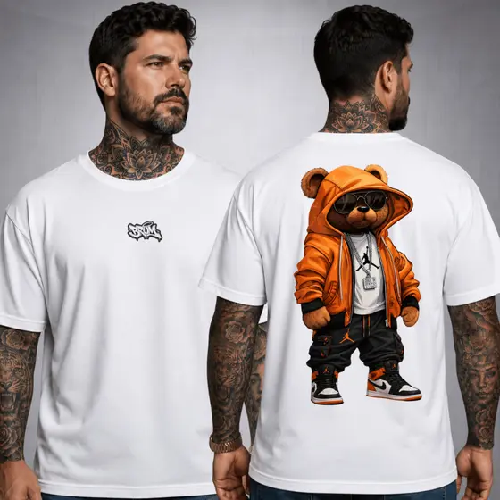 Camiseta Masculina Urban Style Estampa Bart Streetwear Algodão 30.1 Casual Premium