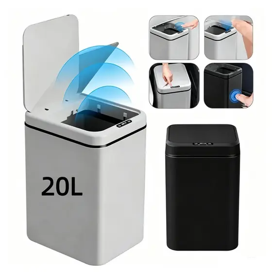 Lixeira Sensor 20 Litros Automática Inteligente de Banheiro Cozinha Escritório Capacidade
