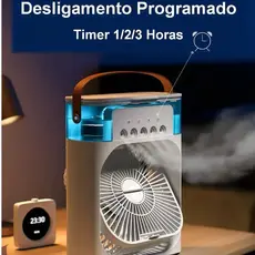 Mini Ar Condicionado Umidificador Ventilador Portátil USB Led Quarto Sala De Estar Escritório Mesa