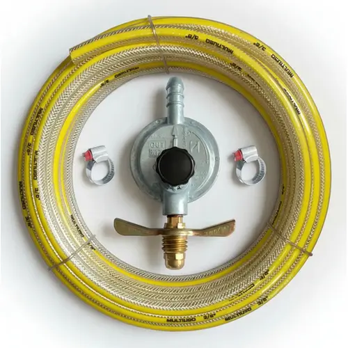 Kit Mangueira de Gás 1,20m com Regulador Registro e 2 Abraçadeiras GLP Fogão Cooktop