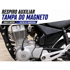 Respiro Auxiliar Tampa Magneto Lado Esquerdo Moto Honda Titan Fan Bros 150 160 CB300 Engate -Rápido-