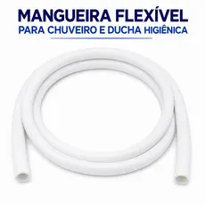 Mangueira Flexível Universal Chuveiro 1,20m e 1,50m Ducha Higiênica 5/16 Branca Resistente Universal