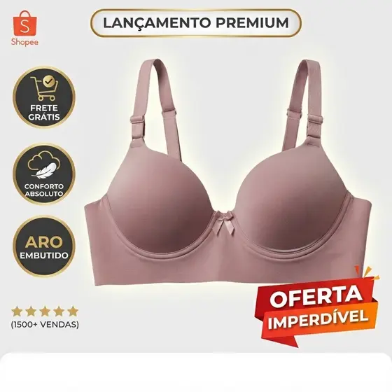 SUTIÃ FEMININO ALÇAS REFORÇADAS CONFORTAVEL COM BOJO ANATÔMICO ANTI- ALERGICO SUTIAN PLUS SIZE
