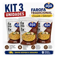 Kit 3 Farofa Tradicional Aja 300g Crocante Gourmet Premium