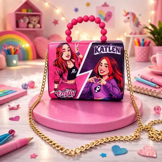 Bolsa de mão feminina Emily Vick com alça em pérolas e alça em corrente Promoção