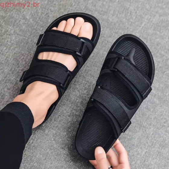 Chinelos masculinos verão 2026 novo estilo antiderrapante exterior usar sandálias Flip-Flops praia verão influenciador m