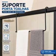 Suporte Porta Toalhas Para Box Banheiro Sem Furo Organizador Prático
