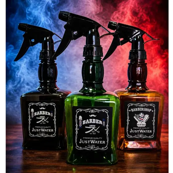 Borrifador de Água Estampado de Plástico para Barbeiro Profissional 500ml (escolha a cor)