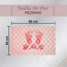 Kit Tapete Toalha de Piso Atoalhado De Banheiro Pezinho Cores Vivas