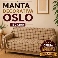 Manta Oslo Quadriculada 2,00m × 1,50m Gigante Sofá e Cama | Decorativa Disponível promoção