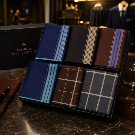 Kit Lenço de Bolso Masculino Social Pocket Square Para Blazer Terno Casamento Festa 3 ou 6 ou 12 Unidades