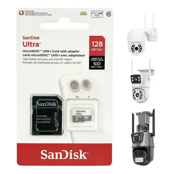 Cartão Memória Micro Sd Ultra 16GB 32GB 64GB 128GB 256GB 512GB 1TB Sandisk Classe 10 Adaptador SD