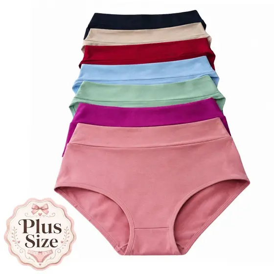 Kit Calcinha Plus Size Cós Duplo Suede Conforto Cós Alto Cintura Alta Calçola Senhora