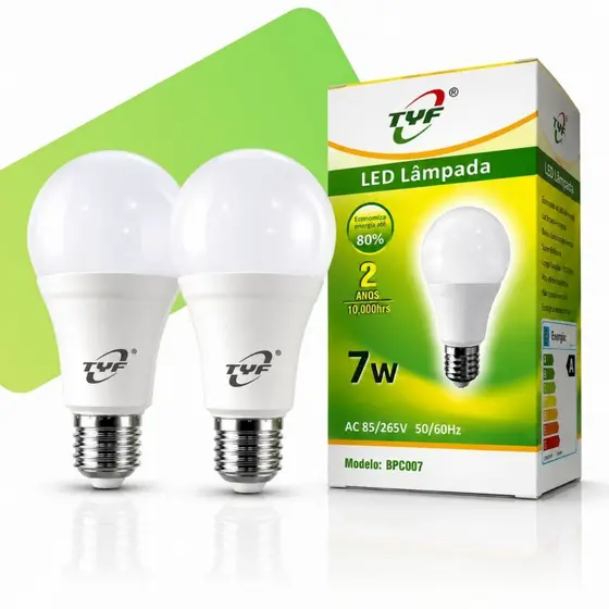 Kit 2 Lâmpadas Led 7w Branco Frio Bivolt 110/220v Econômica Luz Branca Aconchegante | Envio Imediato