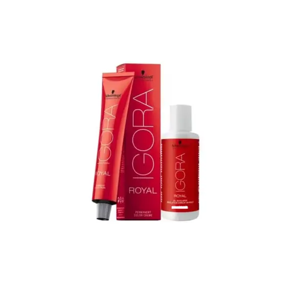 Kit Schwarzkopf Igora Royal 9.7 Louro Extra Claro Cobre + Ox 30vol 60 ml