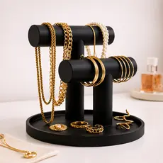 Suporte Porta Joias Expositor Organizador Bijuterias Colares Pulseiras Anéis Luxo Mesa Decorativo