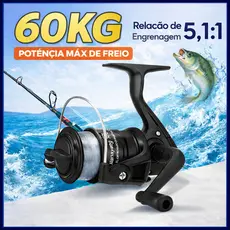 Molinete De Pesca Com Recolhimento 5.1:1 – 3 Rolamentos E Manivela Reversível