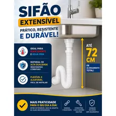 10 Sifão Cano Sanfonado De Pia Cozinha Banheiro Tanque