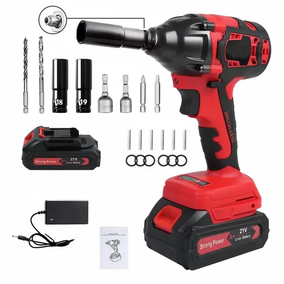 Chave De Impacto Sem Fio, 420 Nm, Kit Parafusadeira, Furadeira, Motor Elétrico Com Velocidades Variáveis, Torque 21 V