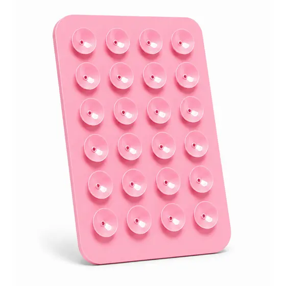 Suporte Ventosa Silicone Adesivo Rosa Celular Para Espelho Gravar Videos Tik Tok Blogueira Influencer Universal ROSA
