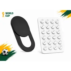 Kit  2 Suportes Ventosa Adesiva Branca  + 6 Protetor Webcam Anti Espiao