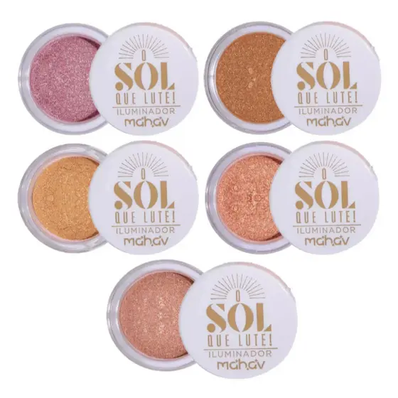 Iluminador em Pó Solto Glow Intenso Maquiagem Facial Iluminador Profissional - Mahav