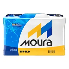Bateria Moura M75LD  12V 75AH - Polo Direito Positivo - 24 Meses de Garantia de Fábrica