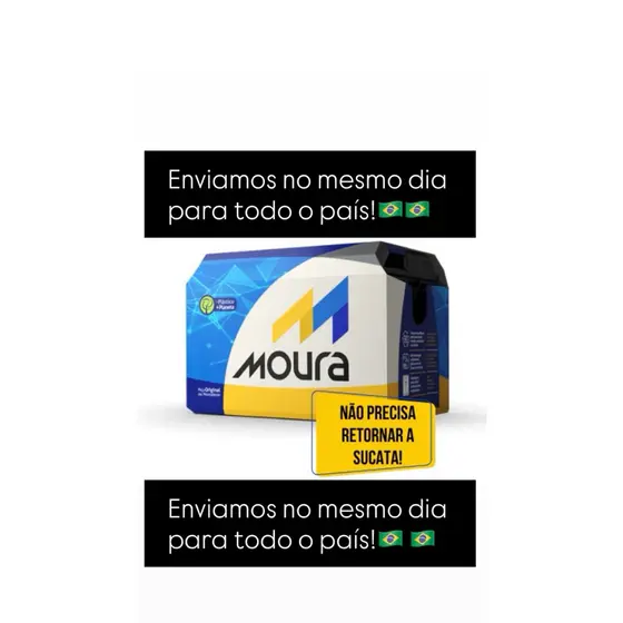 Bateria Moura 12V 60 GD Positivo Lado Direito - 24 Meses de garantia de fábrica