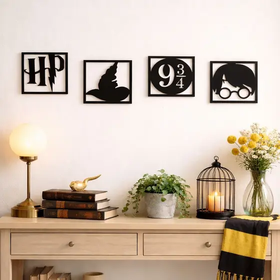 Kit Quadros Decorativos Harry Potter Decoração Geek Exclusiva