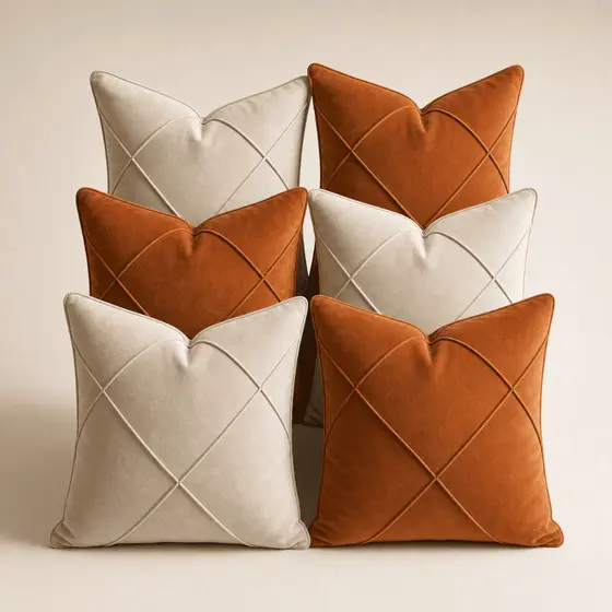 Kit 6 Capas de Almofadas para Sofá Premiun Suede Decorativo Casa Sala Quarto Slim
