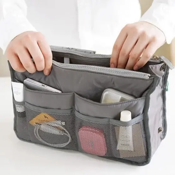 Bolsa Maquiagem Estojo Escolar Necessaire Quadrada Organizador Para Viagem Impermeavel Com Grande Capacidade-ABC