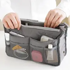 Bolsa Maquiagem Estojo Escolar Necessaire Quadrada Organizador Para Viagem Impermeavel Com Grande Capacidade-ABC
