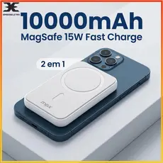 Carregador PowerBank Magnético 10000mAh Carregamento Sem Fio Bateria Carregador Portátil Fast Charge Compatível iphone