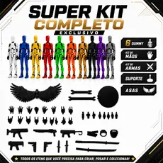 Kit 6x Dummy 13 + Acessórios (Mãos + Armas + Suporte + Asas)
