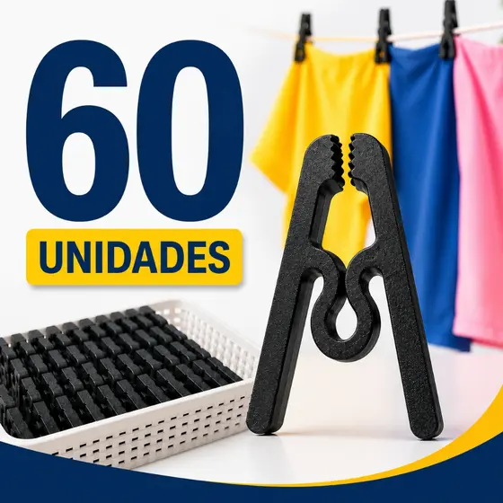 Prendedor de Roupa de Plástico Resistente | Kit 10 / 20 / 30 / 40 / 60