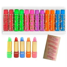 Kit Batom Mágico Coloridos da Vovó 24h Sombra Flor Hidratante Longa Duração 6 ou 12 Unidades