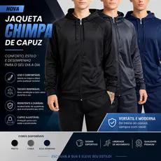 Casaco Com Capuz Masculino Agasalho Academia Treino Dia a Dia Conforto Outono/Inverno
