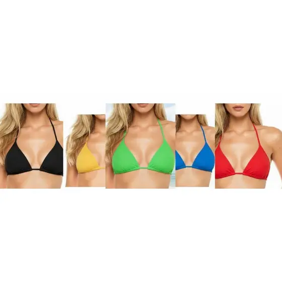 Biquíni Cortininha Bojo Removível Feminino Moda Praia Verão Piscina Ajustável Tendência Marquinha Peça Avulsa
