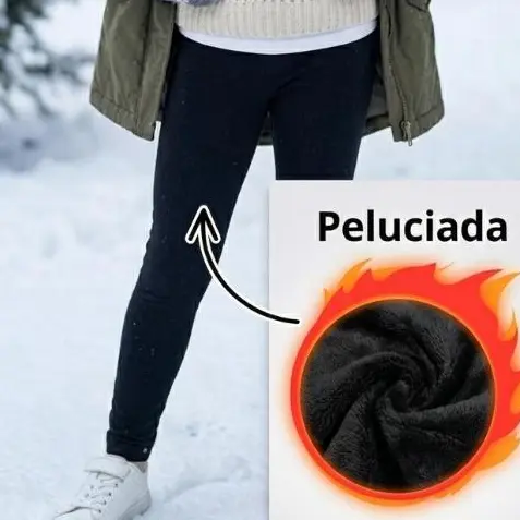 Calça Legging Termica Peluciada Flanelada Infantil Juvenil 04 ao14 Feminina Grossa Inverno Uniforme Escolar